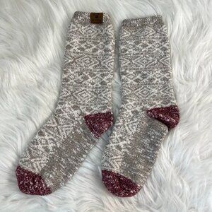 BearPaw Gray Patterned Socks